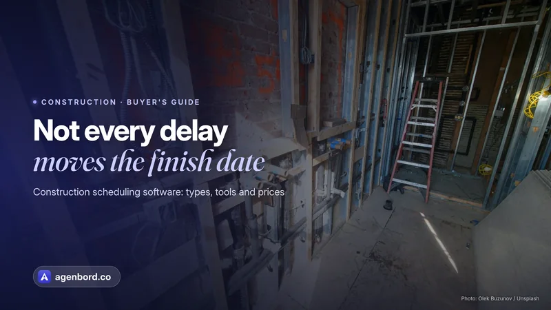 A gutted interior mid-remodel with exposed plumbing, electrical boxes, wood and metal studs and a red stepladder. Headline: Not every delay moves the finish date