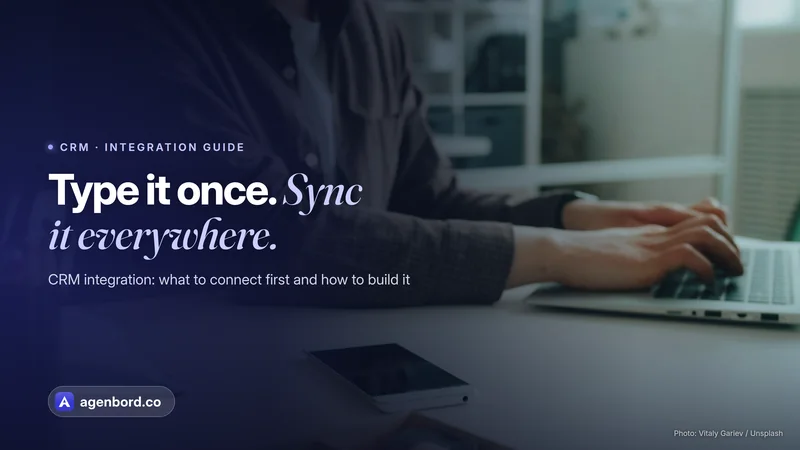 Hands using a smartphone and typing on a laptop at the same time. Headline: Type it once. Sync it everywhere.