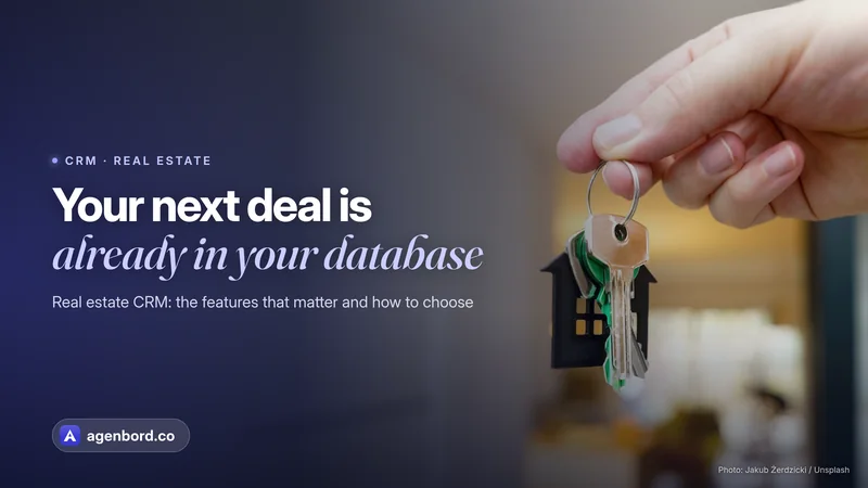 A hand holding up a set of house keys in a bright home. Headline: Your next deal is already in your database